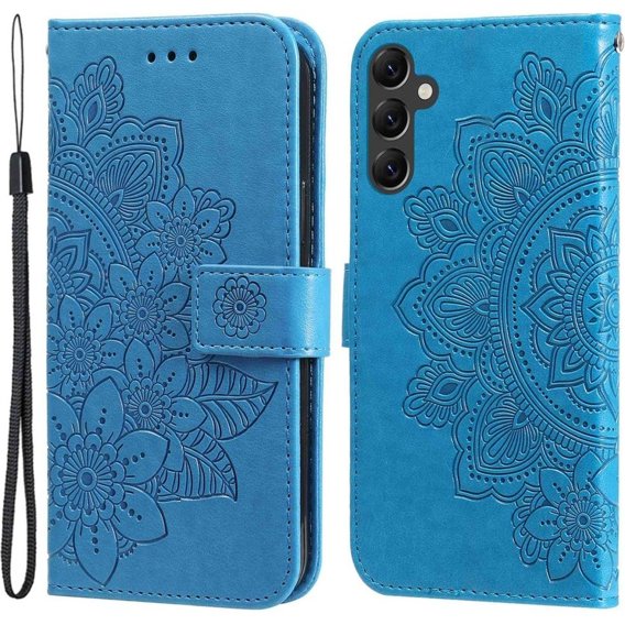 Θήκη με πτερύγιο για Samsung Galaxy A14 4G/5G, Mandala Flower, μπλε