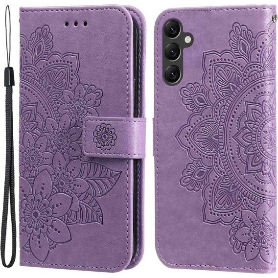 Θήκη με πτερύγιο για Samsung Galaxy A14 4G/5G, Mandala Flower, μωβ