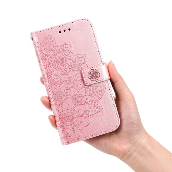 Θήκη με πτερύγιο για Samsung Galaxy A14 4G/5G, Mandala Flower, ροζ rose gold