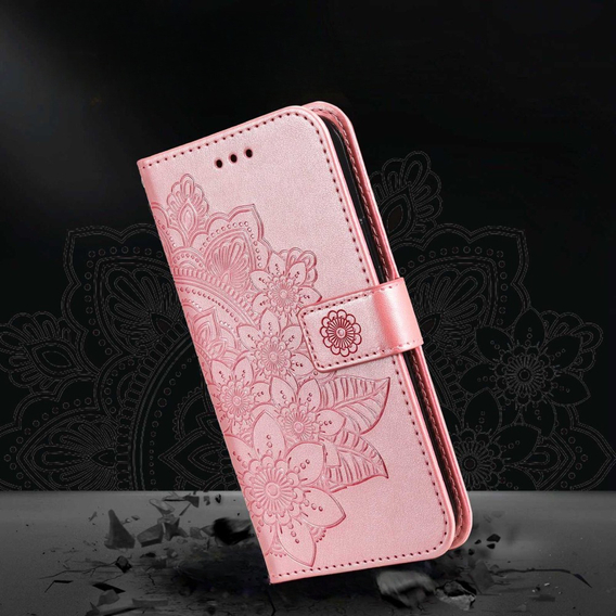 Θήκη με πτερύγιο για Samsung Galaxy A14 4G/5G, Mandala Flower, ροζ rose gold