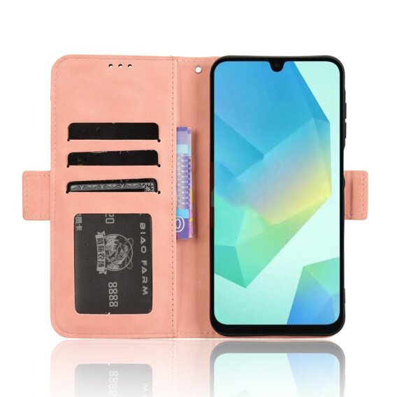 Θήκη με πτερύγιο για Samsung Galaxy A16, Card Slot, ροζ