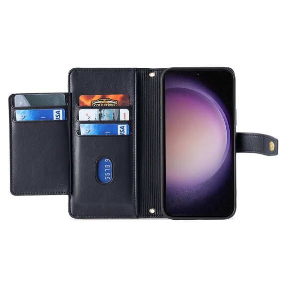 Θήκη με πτερύγιο για Samsung Galaxy A25 5G, Wallet Zipper Pocket, μαύρη