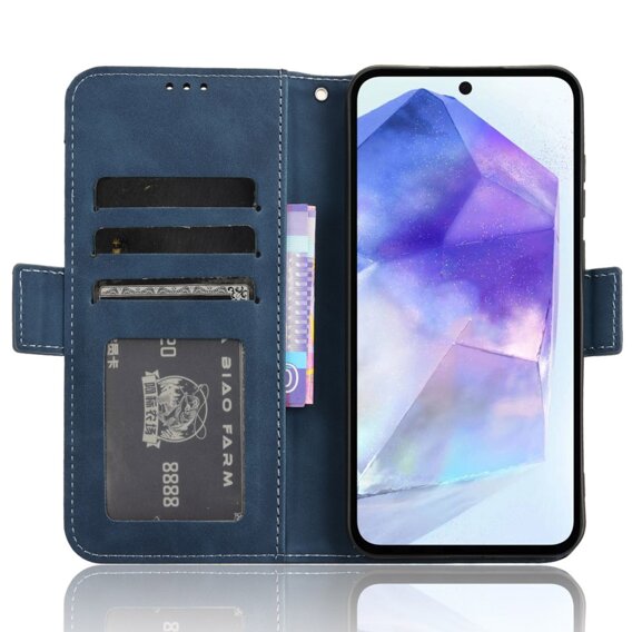 Θήκη με πτερύγιο για Samsung Galaxy A55 5G, Card Slot, μπλε