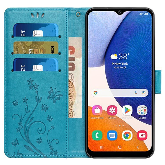 Θήκη με πτερύγιο για Samsung Galaxy A55 5G, Wallet, Butterfly, μωβ