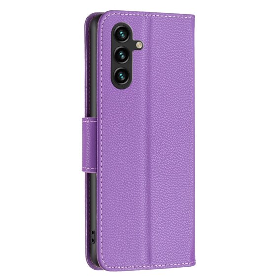 Θήκη με πτερύγιο για Samsung Galaxy A55 5G, Wallet Litchi Leather, μωβ