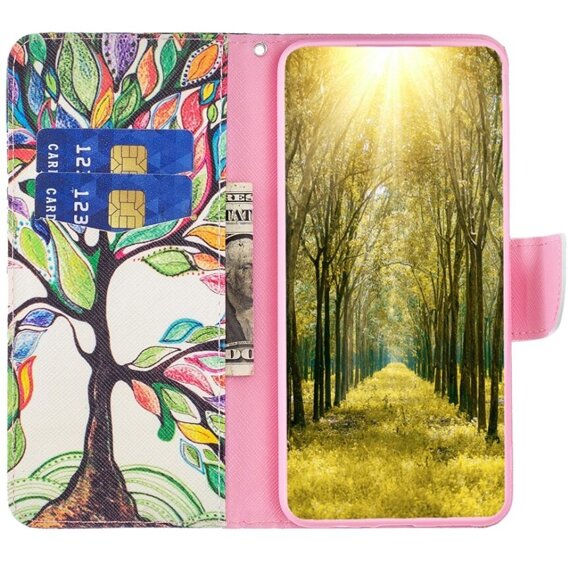 Θήκη με πτερύγιο για Samsung Galaxy A55 5G, Wallet, Tree of life, λευκή