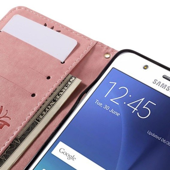 Θήκη με πτερύγιο για Samsung Galaxy J5 2016, Butterfly, ροζ