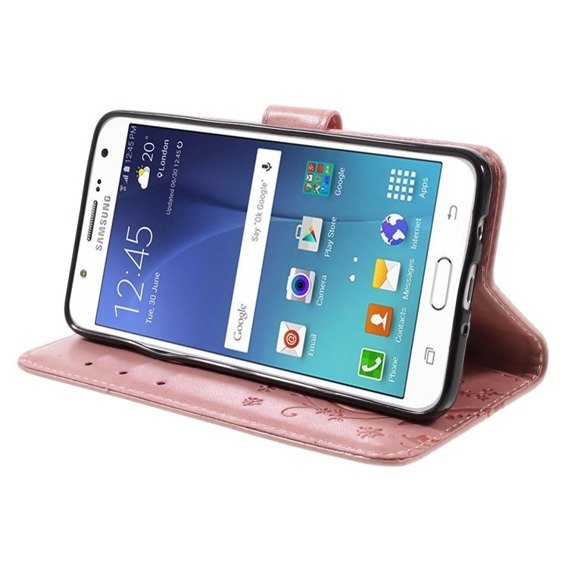 Θήκη με πτερύγιο για Samsung Galaxy J5 2016, Butterfly, ροζ