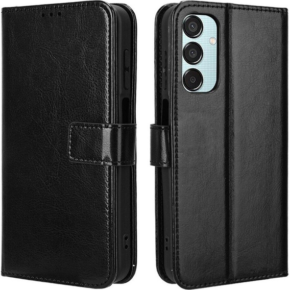 Θήκη με πτερύγιο για Samsung Galaxy M15 5G, Crazy Horse Wallet, μαύρη