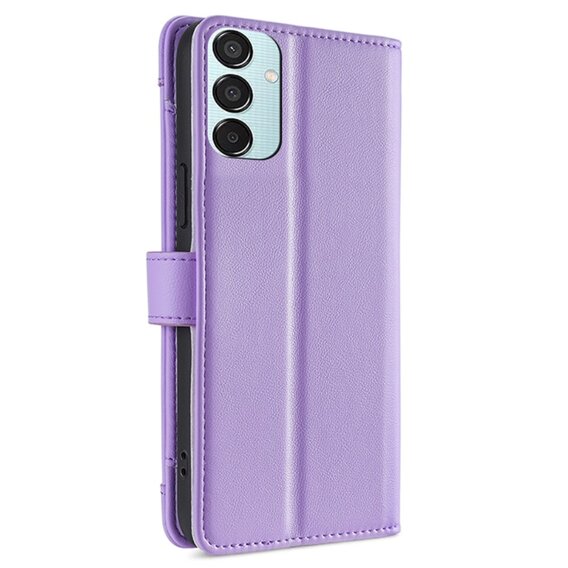 Θήκη με πτερύγιο για Samsung Galaxy M15 5G, Wallet Zipper Pocket, μωβ