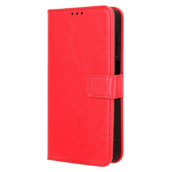 Θήκη με πτερύγιο για Samsung Galaxy M35, Crazy Horse Wallet, κόκκινη