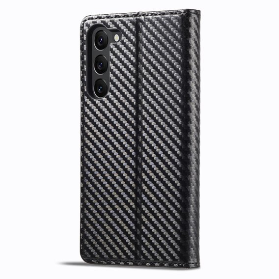 Θήκη με πτερύγιο για Samsung Galaxy S23 Plus, Carbon LC.IMEEKE, μαύρη