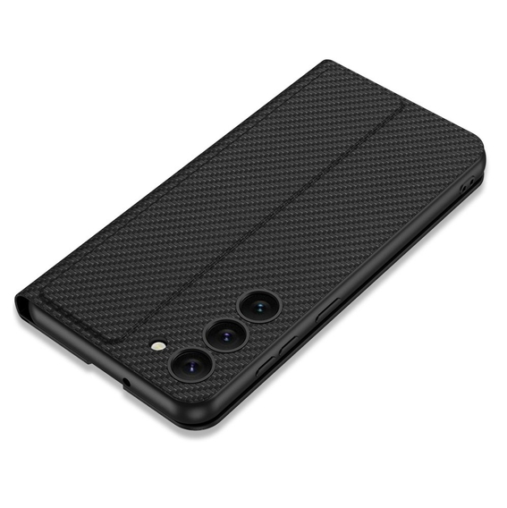 Θήκη με πτερύγιο για Samsung Galaxy S23 Plus, GKK Leather, carbon μαύρη