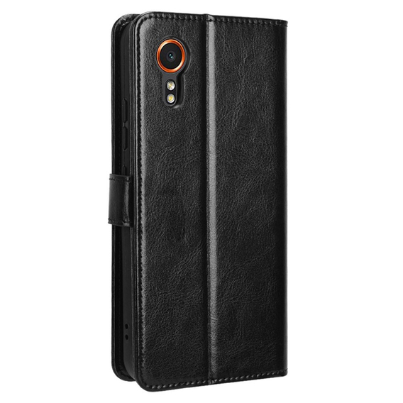 Θήκη με πτερύγιο για Samsung Galaxy Xcover 7, Crazy Horse Wallet, μαύρη