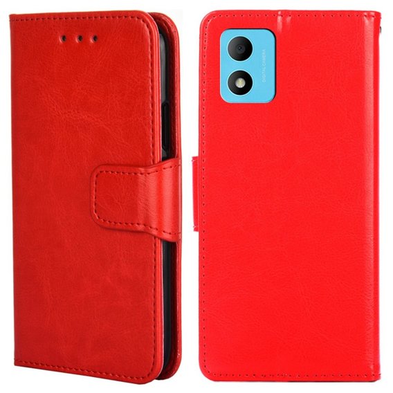 Θήκη με πτερύγιο για TCL 305i, PU Leather Wallet Case, κόκκινη