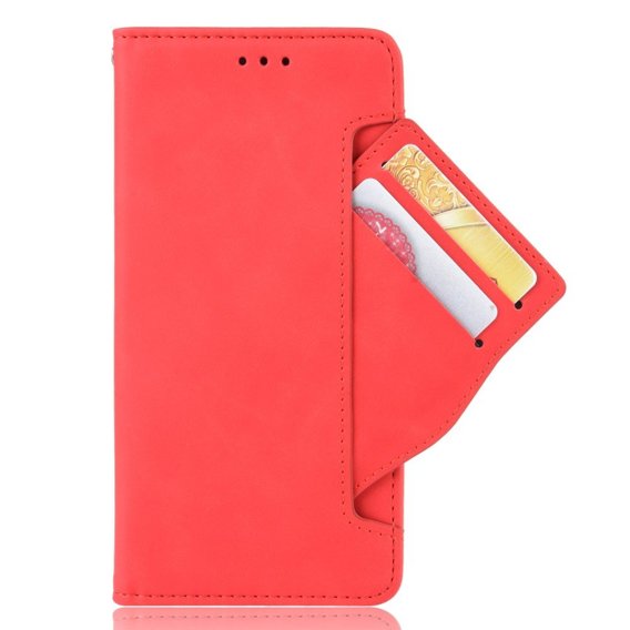 Θήκη με πτερύγιο για Xiaomi 13 Lite, Card Slot, κόκκινη