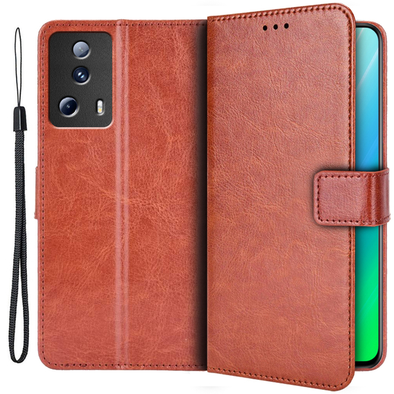 Θήκη με πτερύγιο για Xiaomi 13 Lite, Crazy Horse Wallet, καφέ