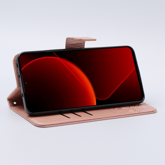 Θήκη με πτερύγιο για Xiaomi 13T / 13T Pro, Butterfly, ροζ rose gold