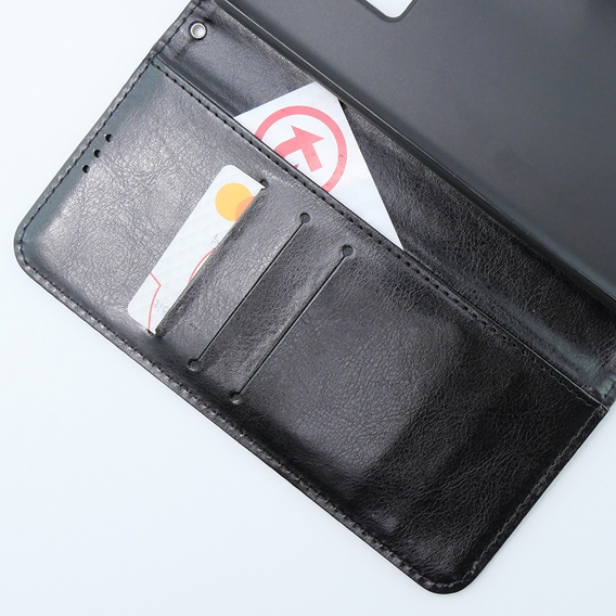 Θήκη με πτερύγιο για Xiaomi 13T / 13T Pro, Crazy Horse Wallet, μαύρη