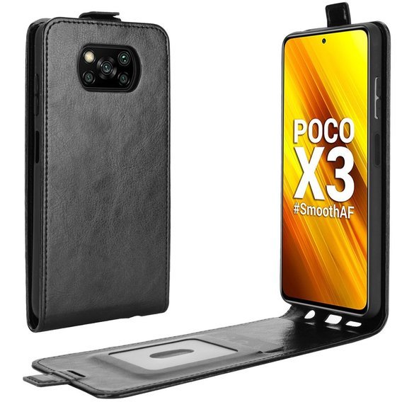 Θήκη με πτερύγιο για Xiaomi Poco X3 NFC / Poco X3 PRO, Flip, μαύρη