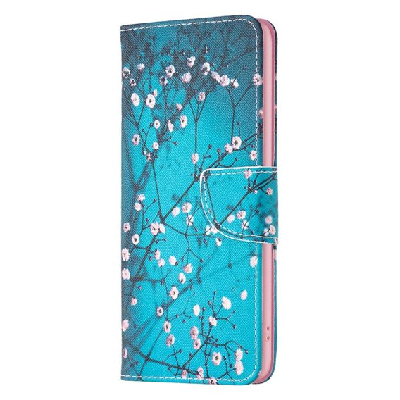 Θήκη με πτερύγιο για Xiaomi Redmi 12 4G, Wallet, Sakura, μπλε