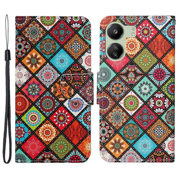 Θήκη με πτερύγιο για Xiaomi Redmi 13C / Poco C65, Wallet, Ethnic Style, πολύχρωμη