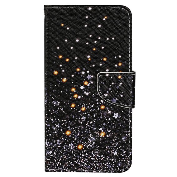 Θήκη με πτερύγιο για Xiaomi Redmi 13C / Poco C65, Wallet, Stars, μαύρη