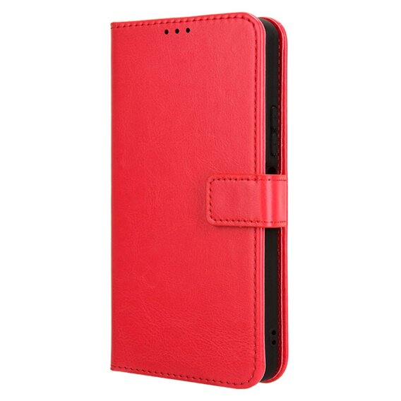 Θήκη με πτερύγιο για Xiaomi Redmi A3, Crazy Horse Wallet, κόκκινη