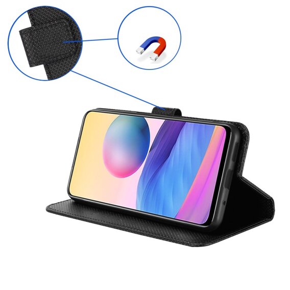 Θήκη με πτερύγιο για Xiaomi Redmi A3, Wallet Smart Magnet, μαύρη