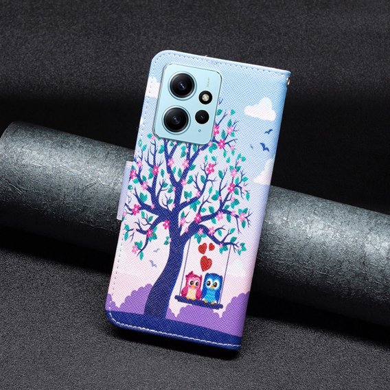 Θήκη με πτερύγιο για Xiaomi Redmi Note 12 4G, Wallet, Two Owls, μπλε