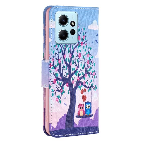 Θήκη με πτερύγιο για Xiaomi Redmi Note 12 4G, Wallet, Two Owls, μπλε