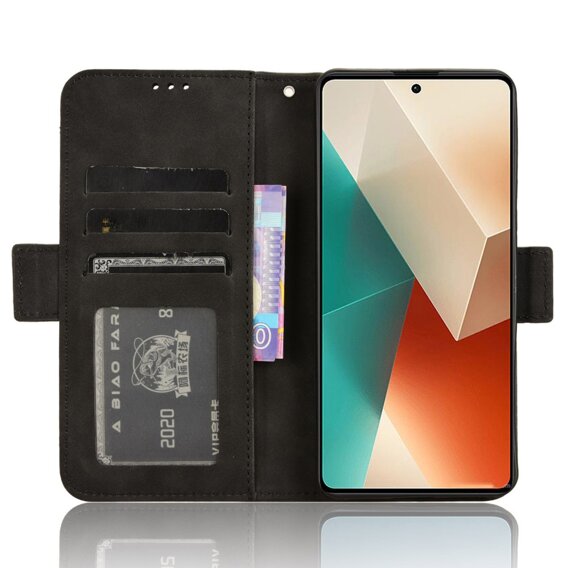 Θήκη με πτερύγιο για Xiaomi Redmi Note 13 5G, Card Slot, μαύρη