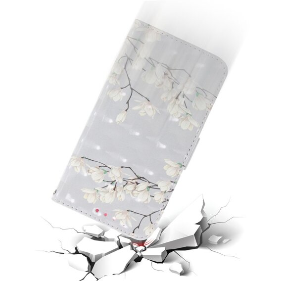 Θήκη με πτερύγιο για Xiaomi Redmi Note 13 5G, Wallet, Magnolia Flowers γκρι