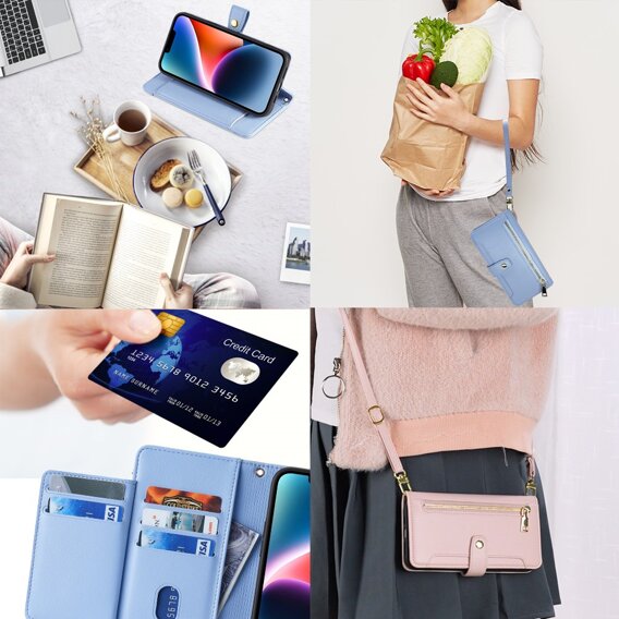 Θήκη με πτερύγιο για Xiaomi Redmi Note 13 5G, Wallet Zipper Pocket, μπλε