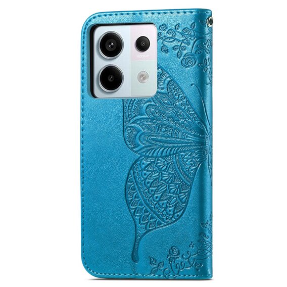 Θήκη με πτερύγιο για Xiaomi Redmi Note 13 Pro 5G, Butterfly, μπλε