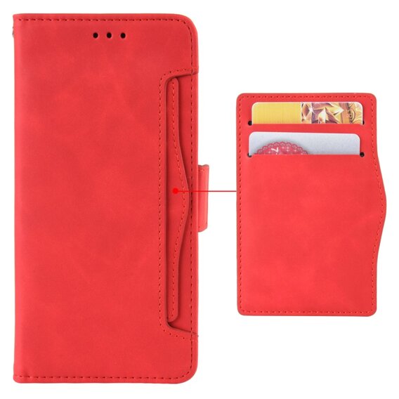 Θήκη με πτερύγιο για Xiaomi Redmi Note 13 Pro 5G, Card Slot, κόκκινη