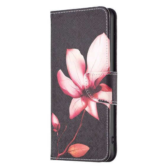 Θήκη με πτερύγιο για Xiaomi Redmi Note 13 Pro 5G, Wallet, Lotus μαύρη