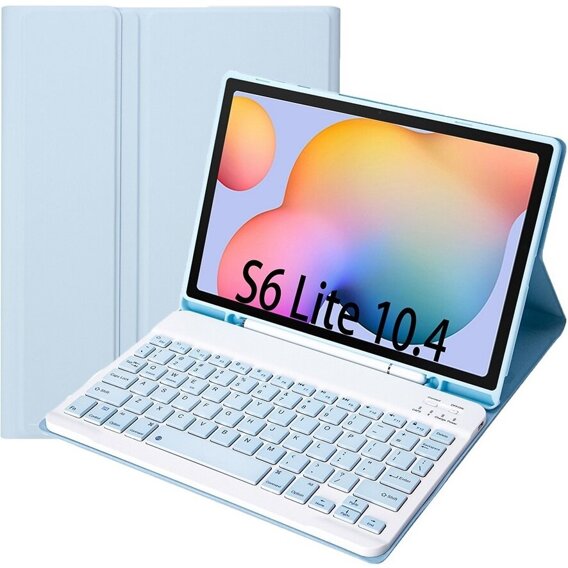 Θήκη + πληκτρολόγιο Samsung Galaxy Tab S6 Lite P610/P615 / S6 Lite 2022 10.4, Pen Slot, μπλε