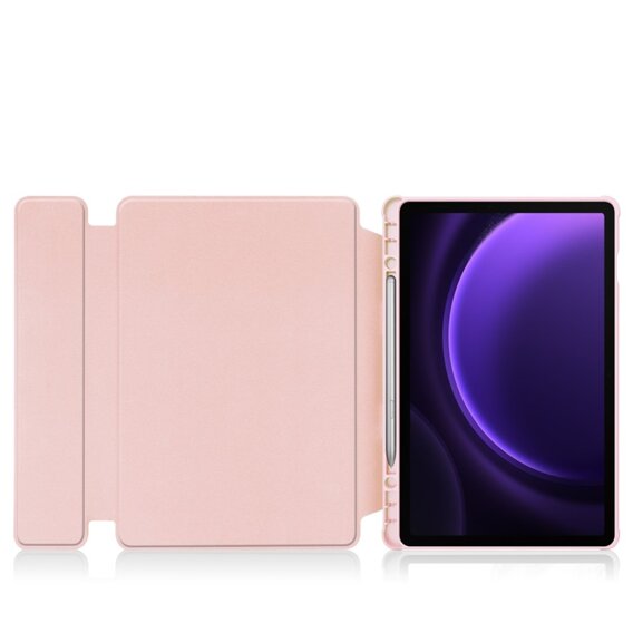 Θήκη + πληκτρολόγιο Samsung Galaxy Tab S9 FE+ Plus, Rotary 360° Leather, ροζ