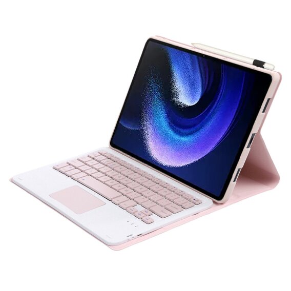 Θήκη + πληκτρολόγιο Xiaomi Pad 6 / 6 Pro, Touchpad, ροζ