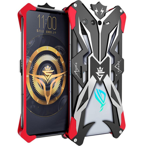 Θωρακισμένη θήκη για Asus ROG Phone 7 5G, Aluminum Alloy, μαύρο / κόκκινο