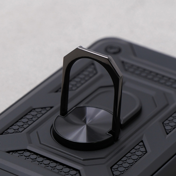 Θωρακισμένη θήκη για Iphone 15 Pro Max, θωρακισμένο Slide Ring, μαύρο + γυαλί 9H