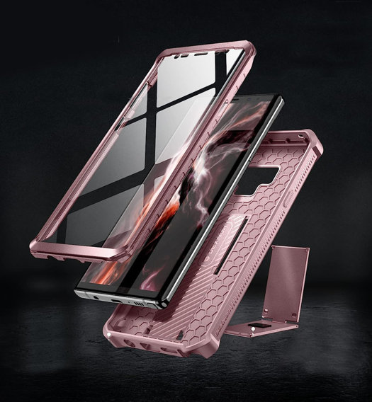 Θωρακισμένη θήκη για Samsung Galaxy Note 9, Dexnor Full Body, ροζ rose gold