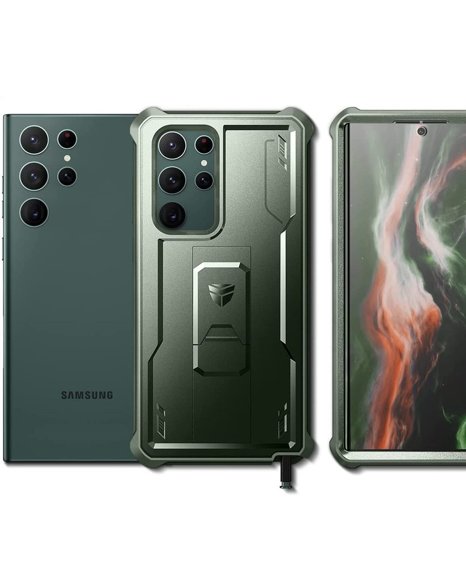 Θωρακισμένη θήκη για Samsung Galaxy S22 Ultra, Dexnor Full Body, πράσινη