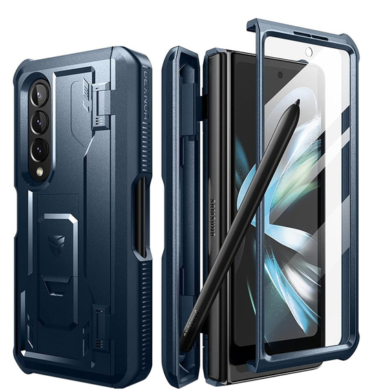 Θωρακισμένη θήκη για Samsung Galaxy Z Fold 4 5G, Dexnor Full Body S-Pen Slot, σκούρο μπλε