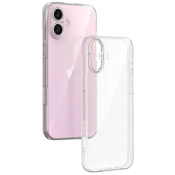 Λεπτή θήκη για iPhone 15 Pro, διαφανής + γυαλί 9H