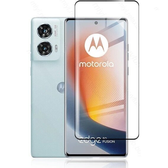 Μετριασμένο γυαλί 3D για Motorola Edge 50 Fusion 5G, μαύρο πλαίσιο