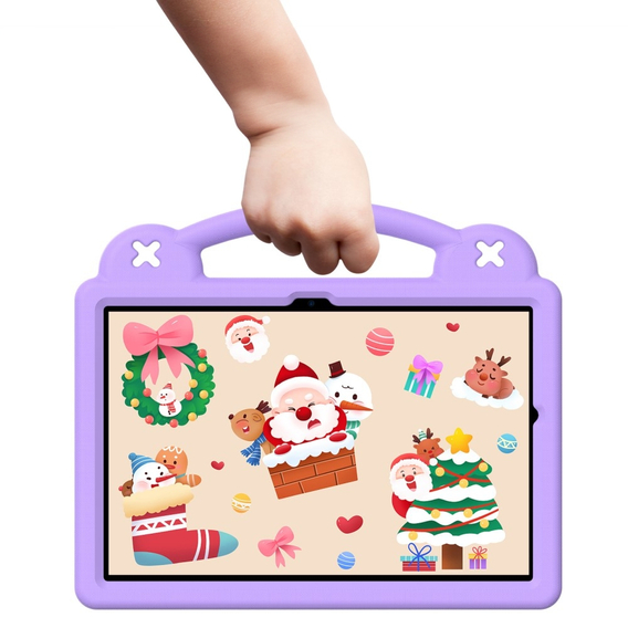 Παιδική θήκη για Samsung Galaxy Tab A9+, Cute Patterns, με βάση, μωβ