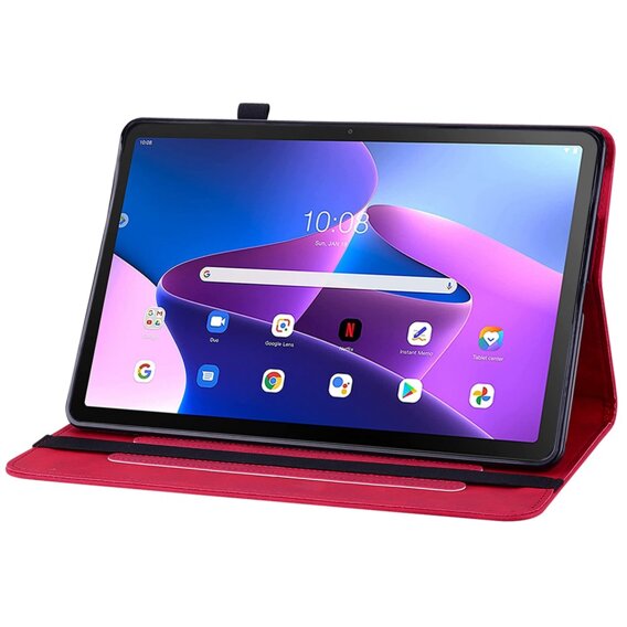 θήκη για το Lenovo Tab M10 10.1 Gen 3, Wallet Pen Slot, κόκκινη