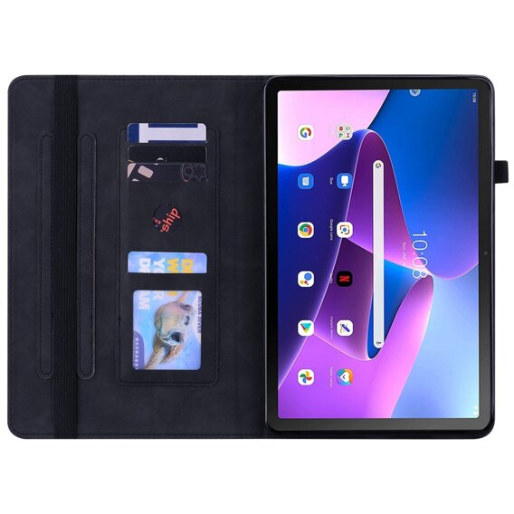 θήκη για το Lenovo Tab M10 10.1 Gen 3, Wallet Pen Slot, μαύρη